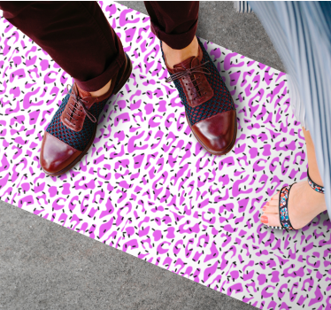 Fuchsia leopard pattern animal print vinyl rug - TenStickers
