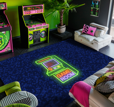 Game Room Glow teen vinyl rug - TenStickers