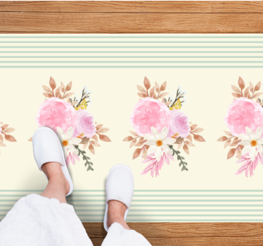 Soft Floral Arrangement bathroom vinyl rug - TenStickers