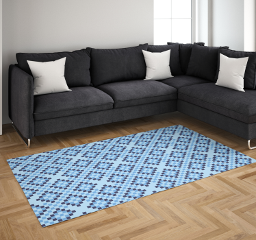 Geometric Blue Pixel Pattern - TenStickers