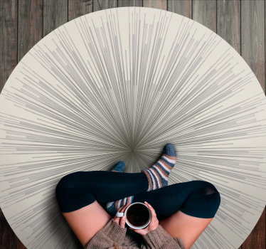 Geometric Burst Circular Design minimal rug - TenStickers