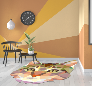 Geometric Feline Animal Vinyl Rug - TenStickers