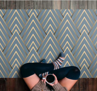 Geometric Chevron Pattern geometric vinyl rug - TenStickers