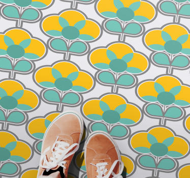 Geometric Floral Pattern geometric rug - TenStickers