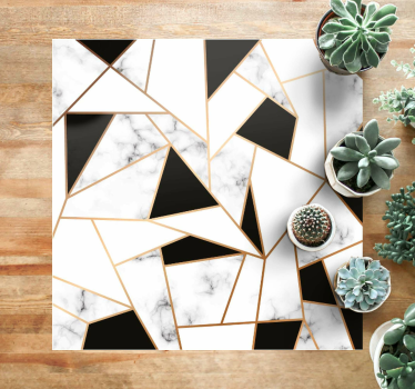 Geometric Design marble vinyl rug - TenStickers