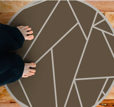 Geometric Pattern Circle brown vinyl rug - TenStickers