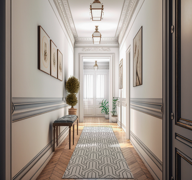 Geometric pattern geometric vinyl hallway runner - TenStickers