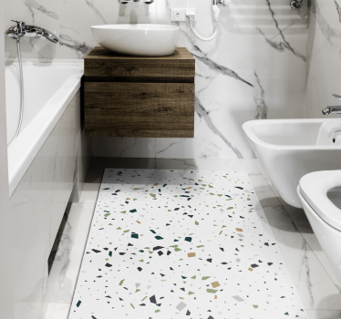 Geometric shape spot bathroom vinyl rug - TenStickers