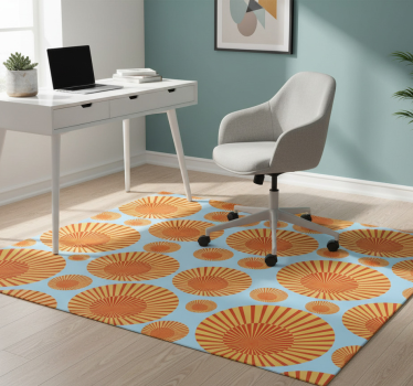 Geometric vinyl rug 70's sunshine design - TenStickers