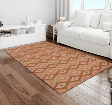 Geometric vinyl rug in patterned harmony - TenStickers