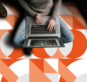 Geometric vinyl rug with retro geometric design - TenStickers