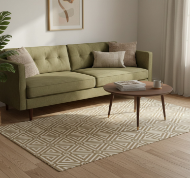 Geometric vinyl rug with retro vintage style - TenStickers