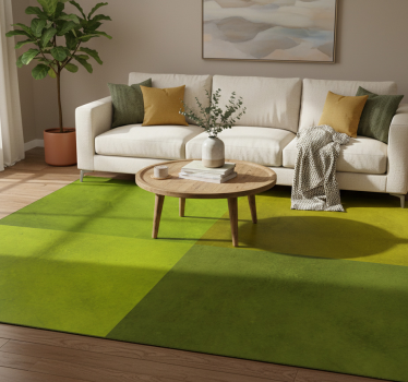 Geometric vinyl rug modern green squares - TenStickers
