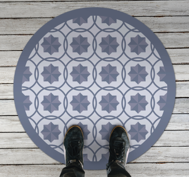 Geometric vinyl rug with symmetric design - TenStickers