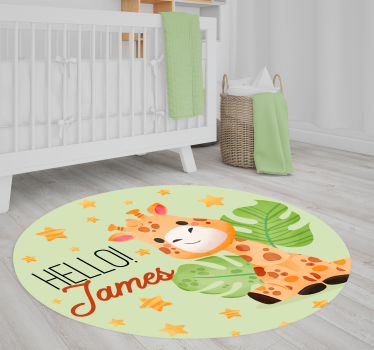 Giraffe With Name Animal Vinyl Mat - TenStickers
