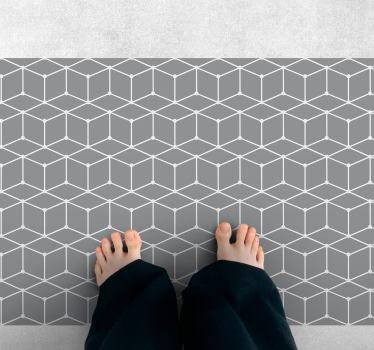 Gray elegant pattern geometric vinyl rug - TenStickers