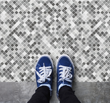Gray mosaic bathroom vinyl rug - TenStickers