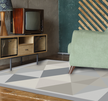 Gray pantone triangles nordic vinyl rug - TenStickers