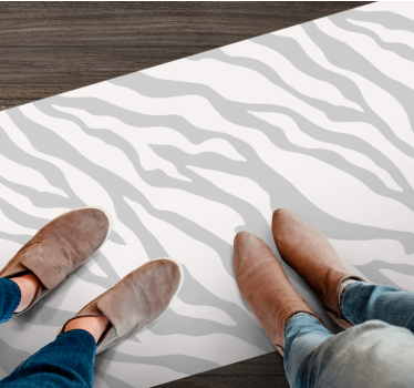 Gray Zebra Stripes animal print vinyl rug - TenStickers