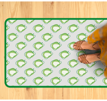 Green Pear Pattern kitchen vinyl rug - TenStickers