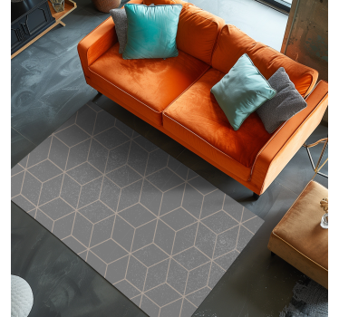 Grey Hexagon Geometric Rug - TenStickers