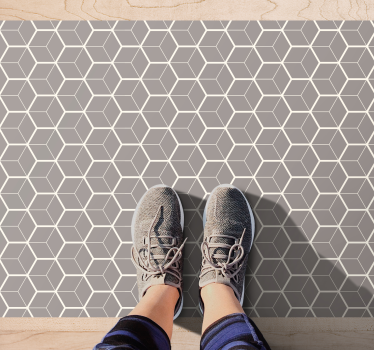 Grey lattice design geometric vinyl rug - TenStickers