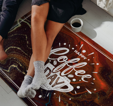 Happy Coffee Day custom rug - TenStickers
