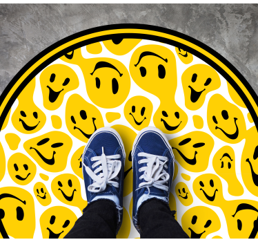Happy Faces Collection circular vinyl rug - TenStickers