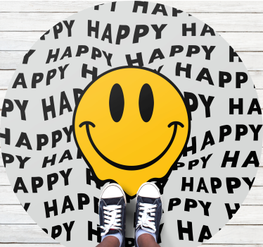 Happy Smile Graphic teen vinyl rug - TenStickers