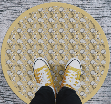 Hedgehog Illustration nursery vinyl rug - TenStickers