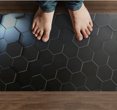 Hexagonal Gradient geometric vinyl rug - TenStickers
