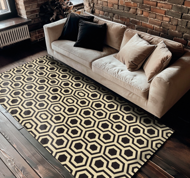 Geometric Hexagonal Pattern Vinyl Rug - TenStickers