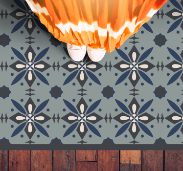 Hydraulics colored tiles vinyl kitchen mat - TenStickers