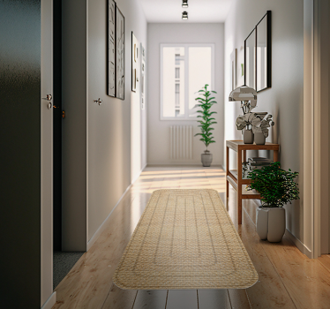 Jute texture rectangle vinyl hallway runner - TenStickers