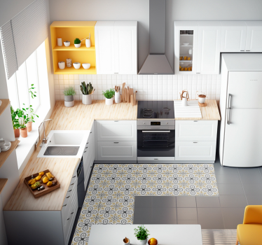 Retro tiles vinyl kitchen mat - TenStickers