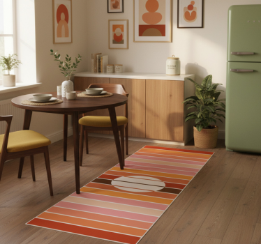 Kitchen vinyl rug 70's sun fridge design - TenStickers