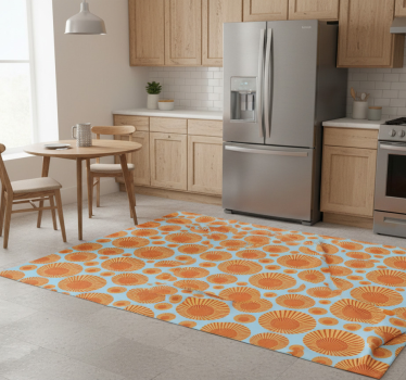 Kitchen vinyl rug 70's sunshine refrigerator - TenStickers