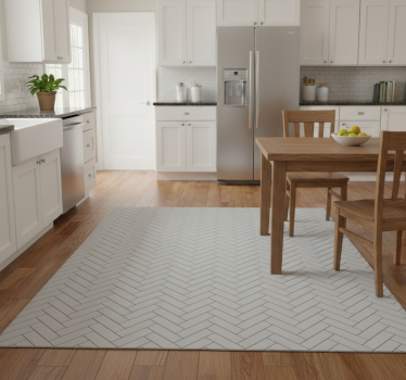Kitchen vinyl rug herringbone grey tiles design - TenStickers