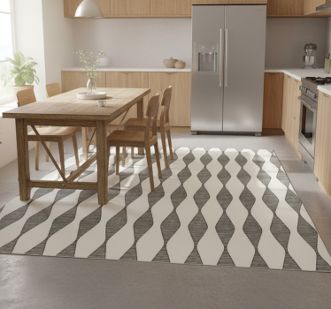 Kitchen vinyl rug in beige rabaul ikaat motif - TenStickers