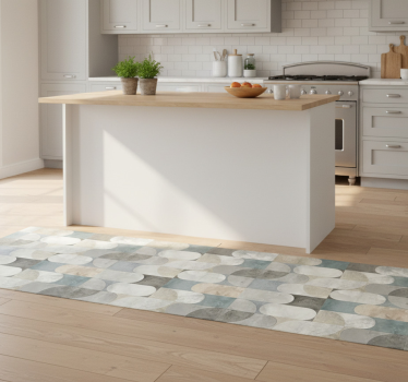 Kitchen vinyl rug in modern pill mosaic design - TenStickers