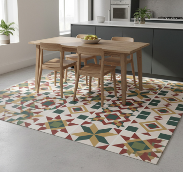 Kitchen vinyl rug in star cement design - TenStickers