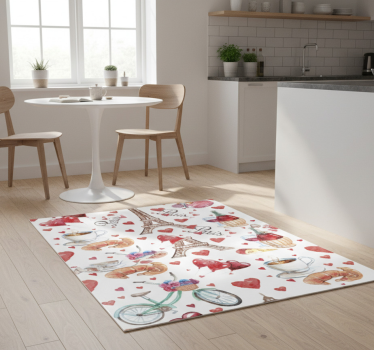 Kitchen vinyl rug love for paris - TenStickers