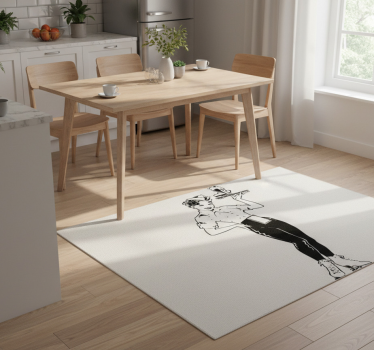Vintage waitress kitchen vinyl rug - TenStickers