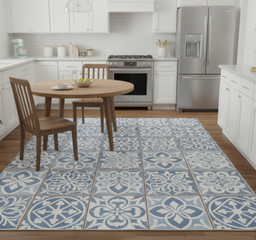 Kitchen vinyl rug with moroccan tile design - TenStickers