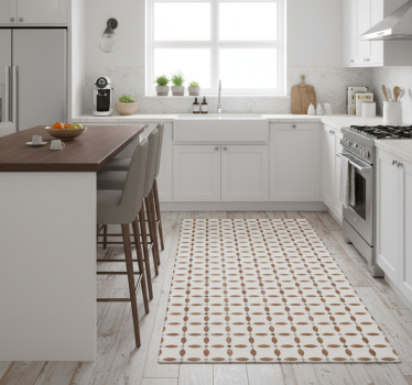 Kitchen vinyl rug with roman tile design - TenStickers