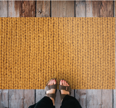 Knitted Pattern hall vinyl rug - TenStickers