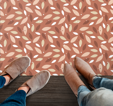 Leafy Pattern floral vinyl rug - TenStickers