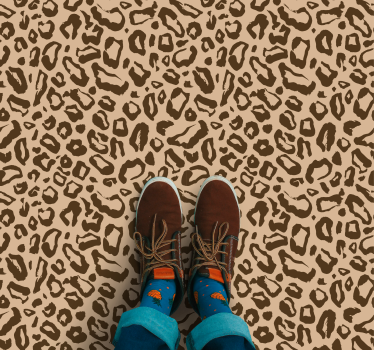 Brown leopard dot illustration animal print vinyl rug - TenStickers