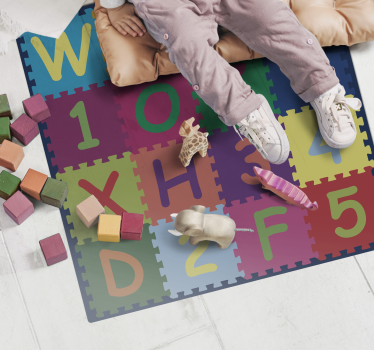 Letter Puzzle alphabet vinyl rug - TenStickers