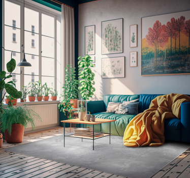 Light grey concrete stone vinyl flooring - TenStickers